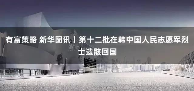 有富策略 新华图讯丨第十二批在韩中国人民志愿军烈士遗骸回国